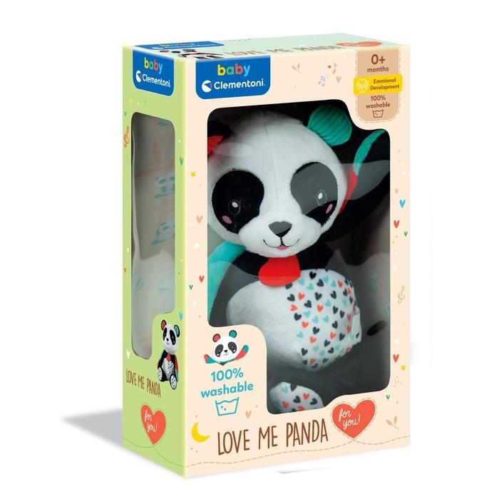 Clementoni Love Me Panda 17656 - Peluche Neonato Interattivo con Melodie e Lavabile in Lavatrice
