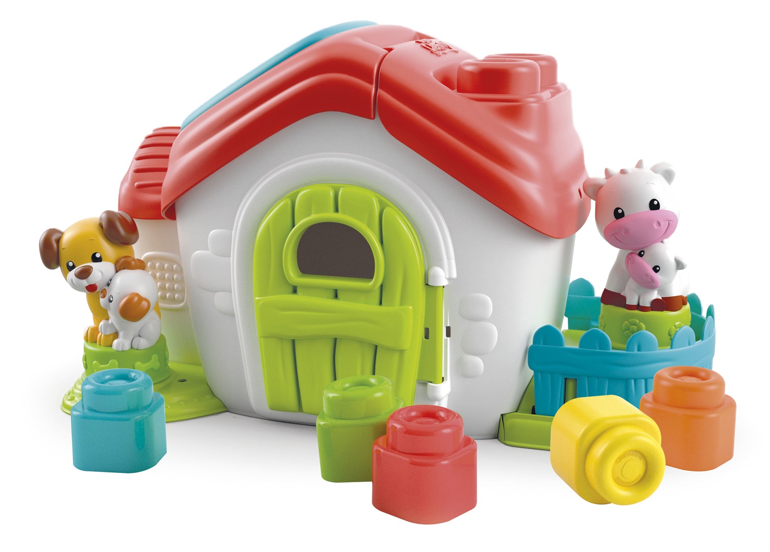 Clementoni - Playset Fattoria Sensoriale con Mattoncini Morbidi per Bambini 10-36 Mesi, Texture in Rilievo e Animali