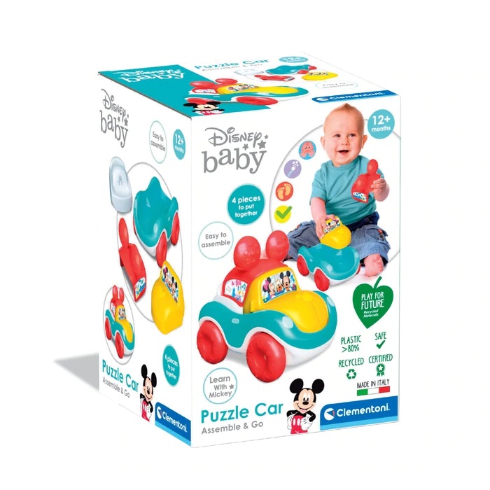 Clementoni Macchinina Componibile Disney Baby - Puzzle Tridimensionale per Bambini 12M
