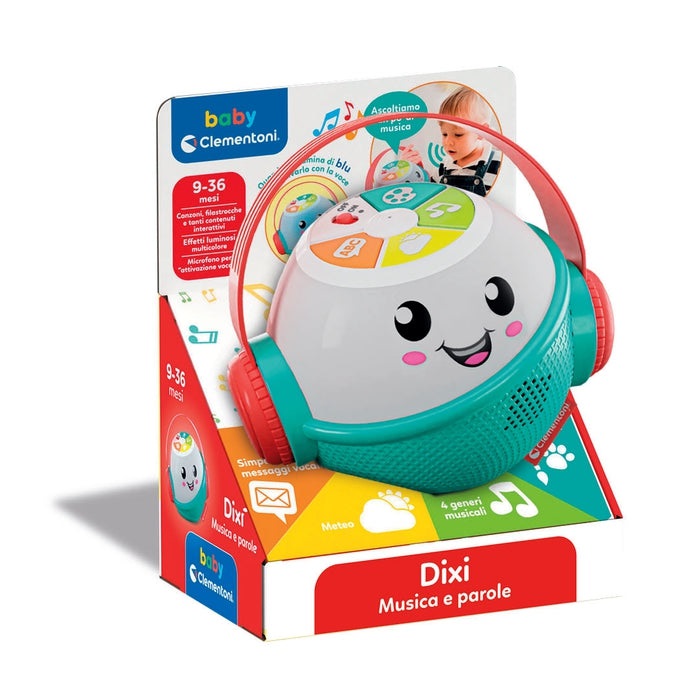 Clementoni Dixi Musica e Parole 17735 - Gioco Interattivo Smart Speaker per Bambini 9-36 Mesi con Luci e Microfono
