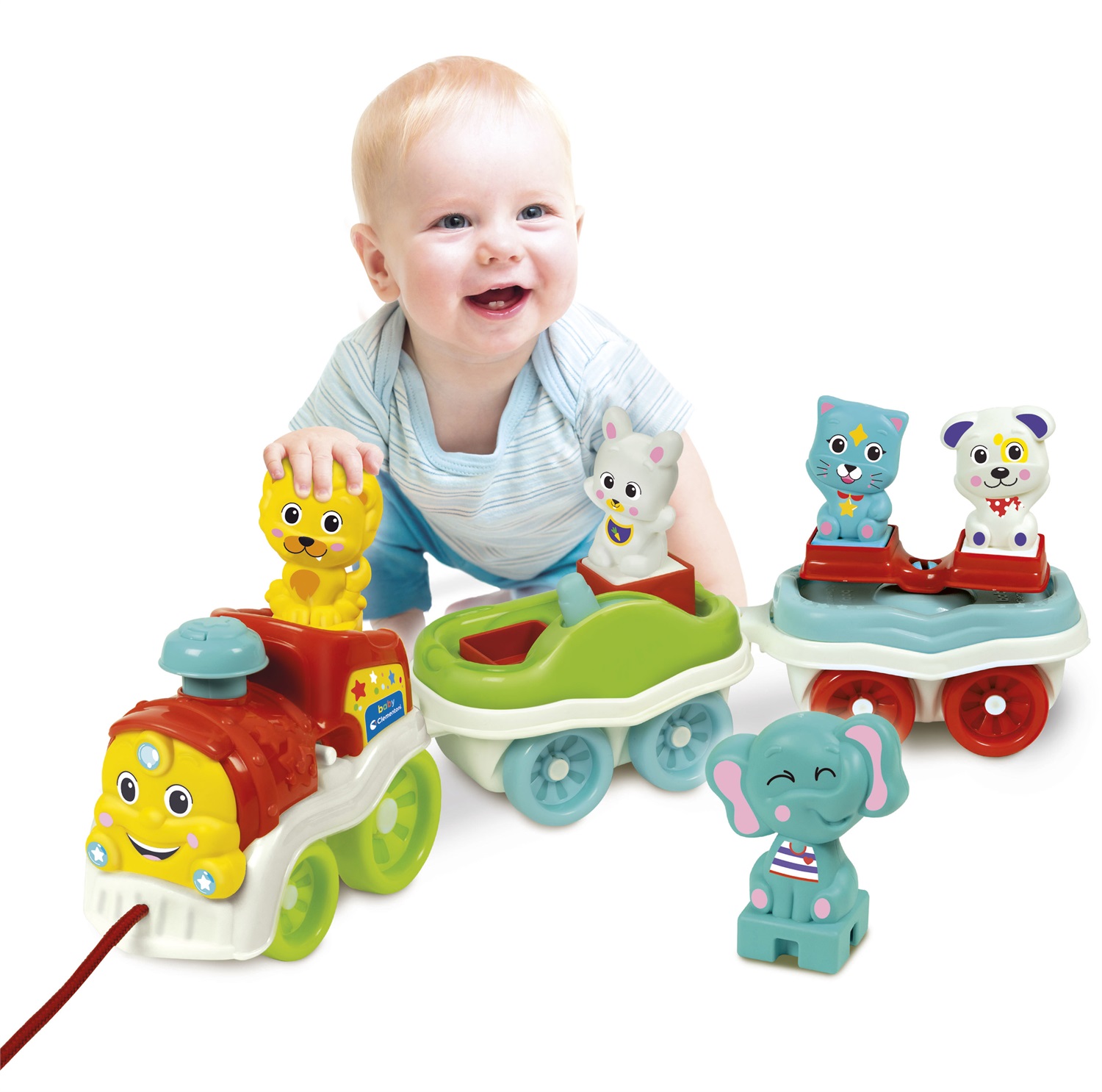 Clementoni - Trenino Interattivo in Fattoria 3 in 1 con 5 Animali, Gioco Educativo per Bambini 12-36 Mesi