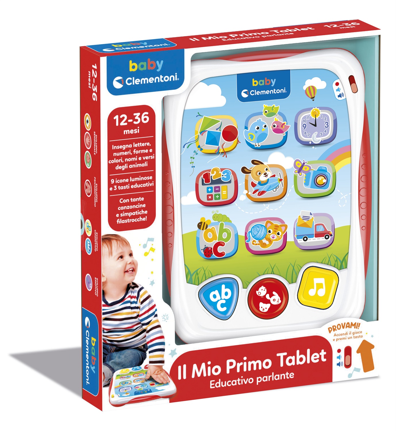 Clementoni - Il Mio Primo Tablet Parlante Educativo con Luci e Suoni per Bambini 12-36 Mesi