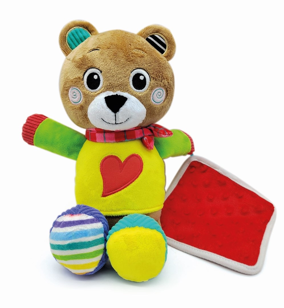 Clementoni Bob The Bear - Peluche Morbido per Neonati, 0-36 Mesi, 100% Lavabile
