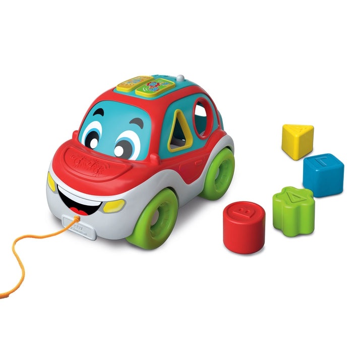 Clementoni Lory Auto Forme e Colori 3 in 1 - Gioco Interattivo Educativo per Bambini 9 Mesi, Macchinina da Trainare con Funzioni Bilingue