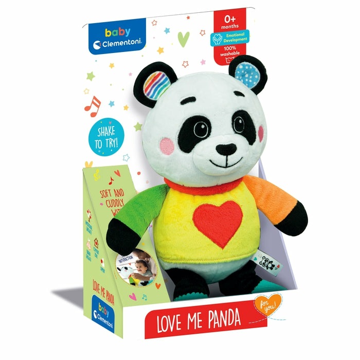 Clementoni Love Me Panda 17793 - Peluche Interattivo con Luci e Suoni per Bambini 0-36 Mesi