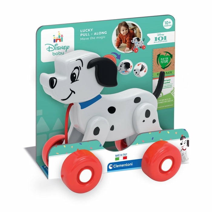 Clementoni Disney Lucky Trainabile - Gioco da Tirare per Bambini, Stimola la Motricità, Ideale per Primi Passi, 10 Mesi, Colore Multilingua