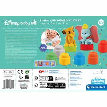 Clementoni 17817 Soft Clemmy Disney Simba & Dumbo Playset - Include 6 Mattoncini Morbidi e Libricino Illustrato