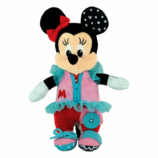Clementoni Baby Minnie Dress Me Up - Peluche Educativo per Bambini 18 Mesi, Gioco Montessori per Sviluppare Manualità e Sensi, Lavabile in Lavatrice