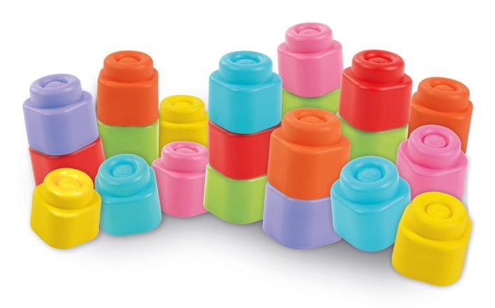 Clementoni Clemmy - Set di 20 Mattoncini Morbidi Lavabili e Atossici per Bambini 6-36 Mesi, Sviluppo Manualità e Percezione Visiva, Made in Italy