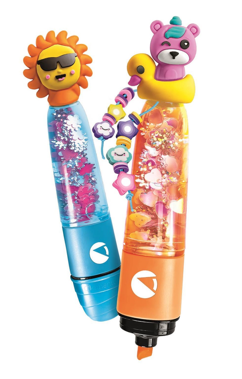 Clementoni 18130 Create Your Highlighters Crazy Summer - Kit Creativo per Bambini con 2 Evidenziatori Personalizzabili e Accessori