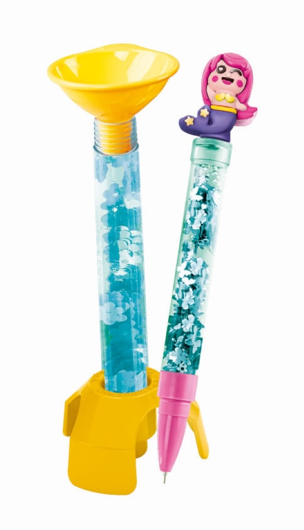 Clementoni Create Your Pens Magical Mermaids - Kit Creativo per Bambini 6 Anni con 3 Penne Personalizzabili, Inchiostri e Accessori