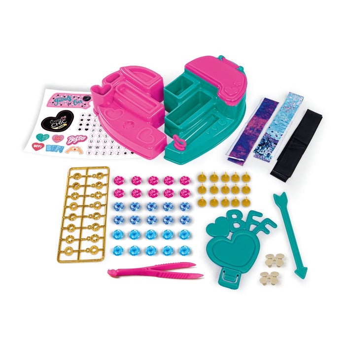 Clementoni Crazy Chic BFF Jewellery Studio - Kit Completo per Creare Gioielli per Bambine di 7 Anni