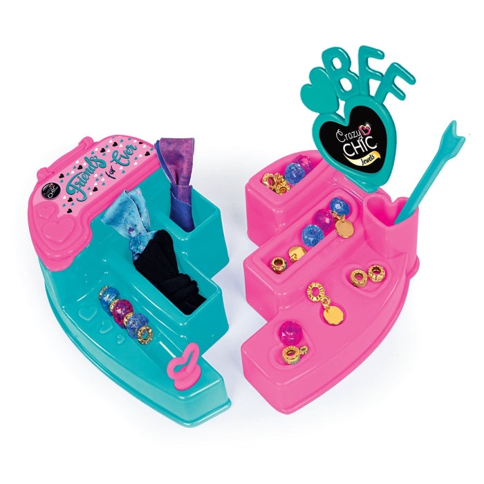Clementoni Crazy Chic BFF Jewellery Studio - Kit Completo per Creare Gioielli per Bambine di 7 Anni