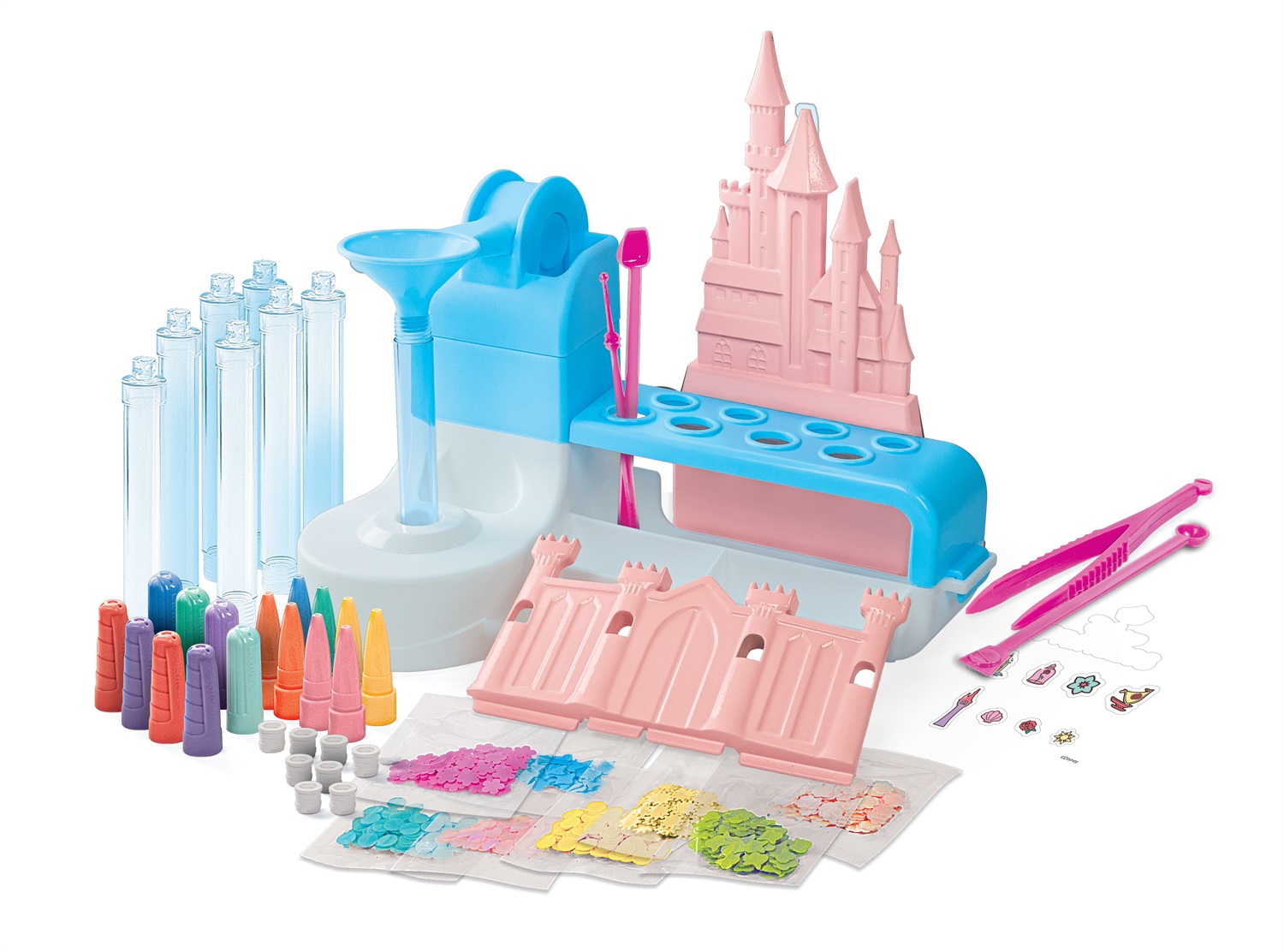 Clementoni Laboratorio delle Penne Disney Princess - Kit Creativo per Bambini 6 Anni con 50 Accessori e 8 Penne Personalizzabili