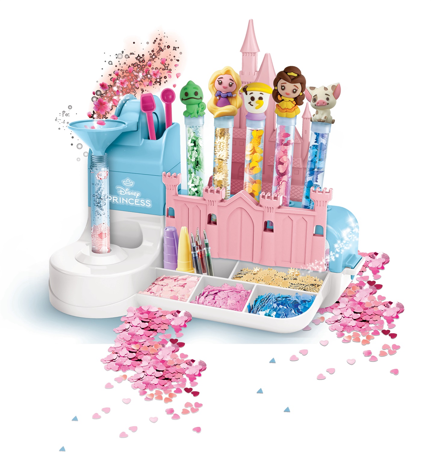 Clementoni Laboratorio delle Penne Disney Princess - Kit Creativo per Bambini 6 Anni con 50 Accessori e 8 Penne Personalizzabili