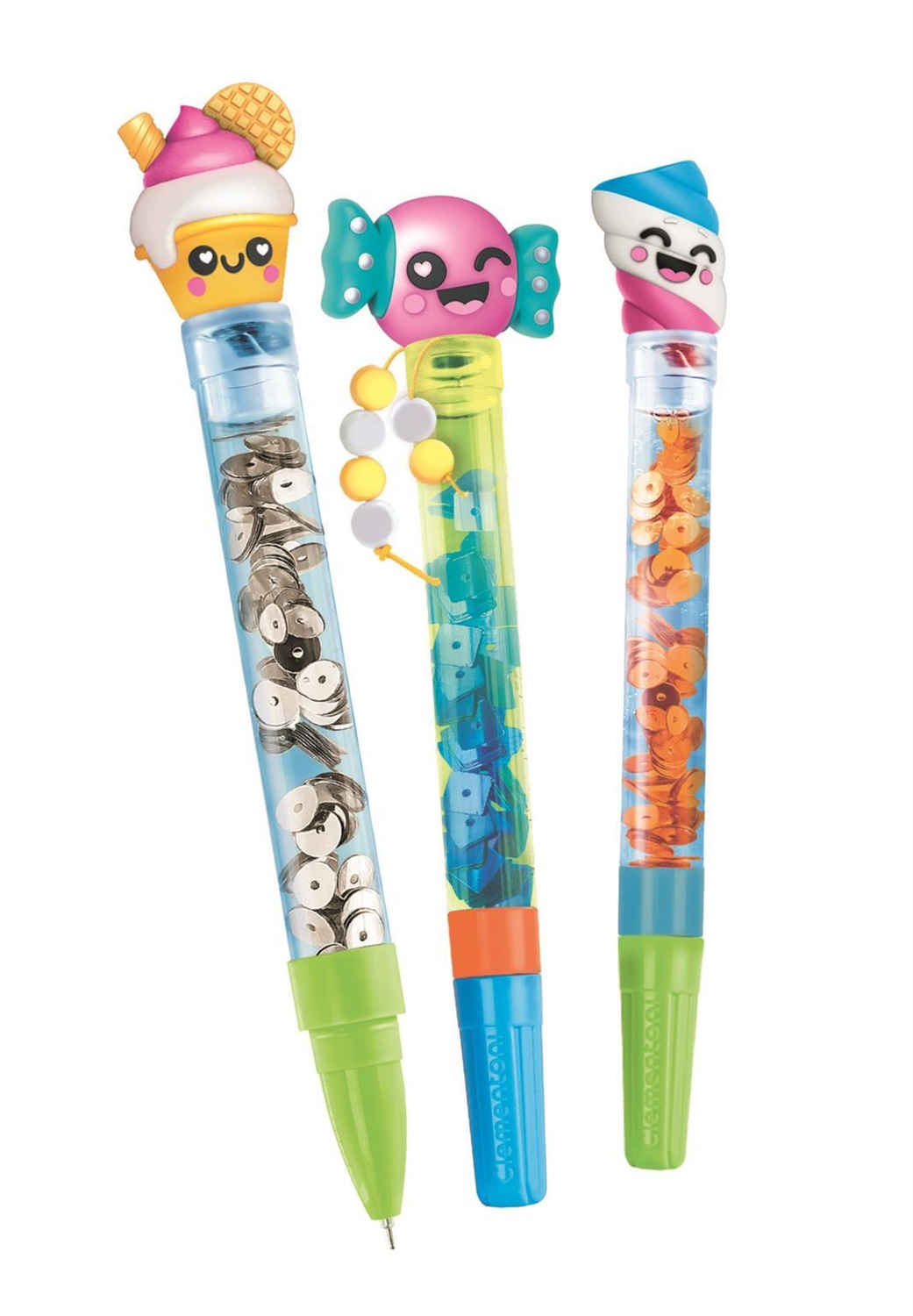 Clementoni Idea - Create Your Pens Sweety, Kit Creativo per Bambini 6 Anni con 3 Penne Personalizzabili e Decorazioni