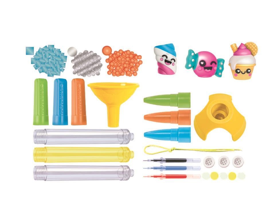 Clementoni Idea - Create Your Pens Sweety, Kit Creativo per Bambini 6 Anni con 3 Penne Personalizzabili e Decorazioni