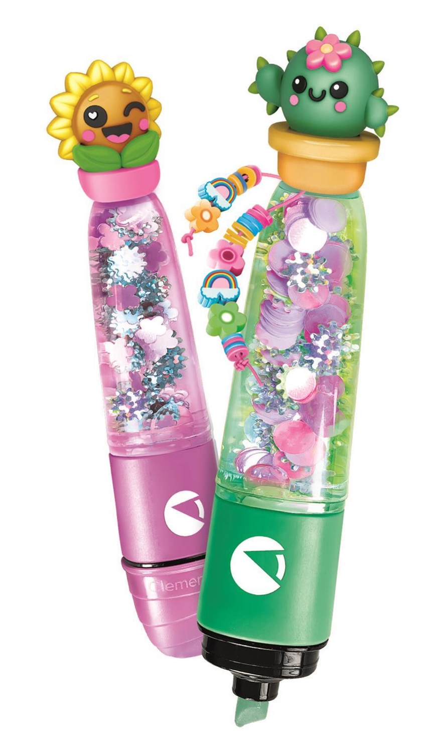 Clementoni Idea - Kit Creativo Mini Lab per Bambini 6 Anni, Evidenziatori Personalizzabili con Decorazioni e Personaggi