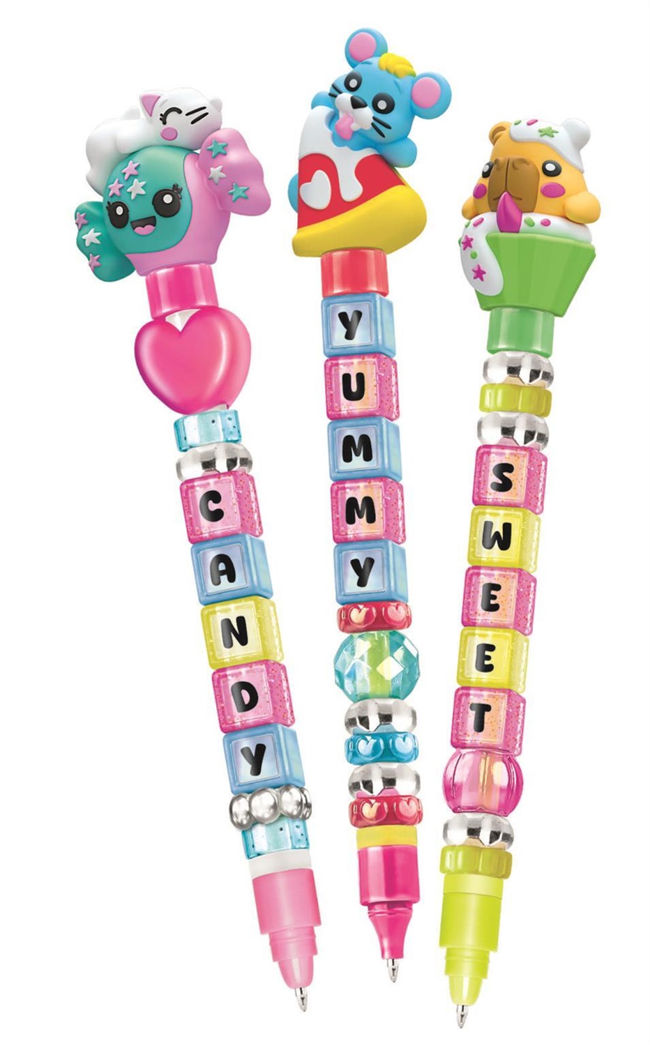 Clementoni Create Your Message Pens Foodies - Kit Creativo per Bambini 6 Anni con Penne Personalizzabili e Personaggi