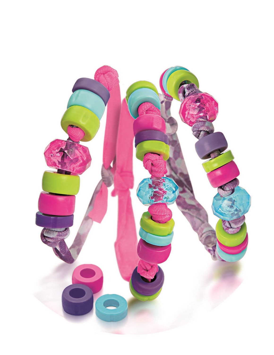 Clementoni Glee Bracelets 18534 - Kit Creativo per Bambini 7 Anni con Perline Colorate e Nastri Glitterati