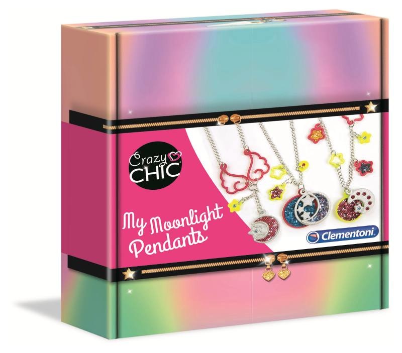 Clementoni My Moonlight Pendants - Gioco Creativo per Bracciali e Collane con Charms Illuminati al Buio
