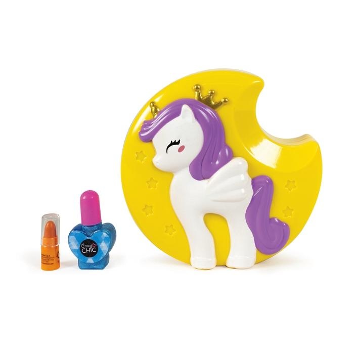 Clementoni Crazy Chic 18643 Trousse Make Up Unicorno con Ombretti, Mini Rossetti, Lipgloss e Smalti