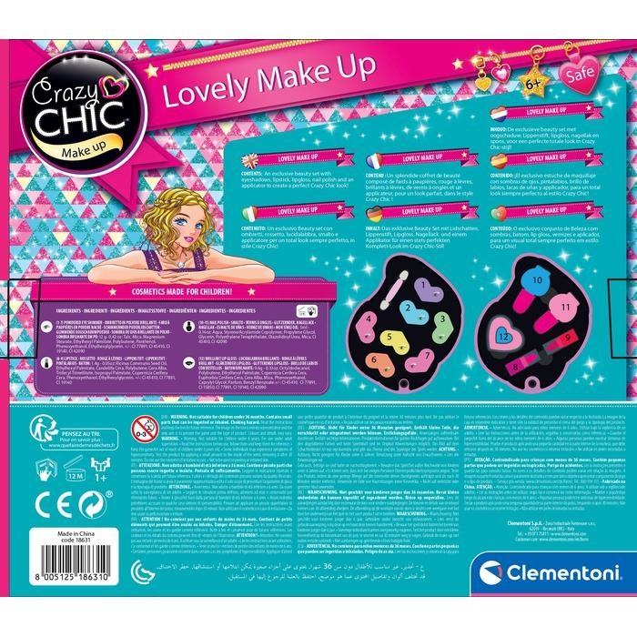 Clementoni Crazy Chic 18643 Trousse Make Up Unicorno con Ombretti, Mini Rossetti, Lipgloss e Smalti