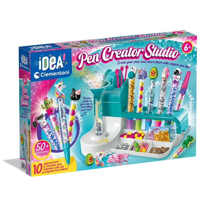 Clementoni Kit creativo con penna - Set per creare e decorare 10 penne, sviluppa creatività e destrezza manuale