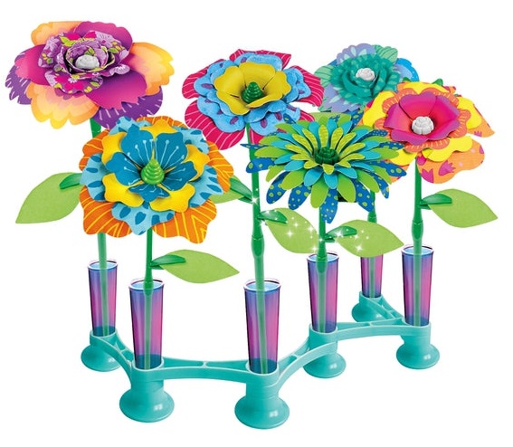 Clementoni Idea Il Laboratorio dei Fiori - Kit Creativo per Bambini 8 Anni con 8 Fiori da Colorare e Profumare