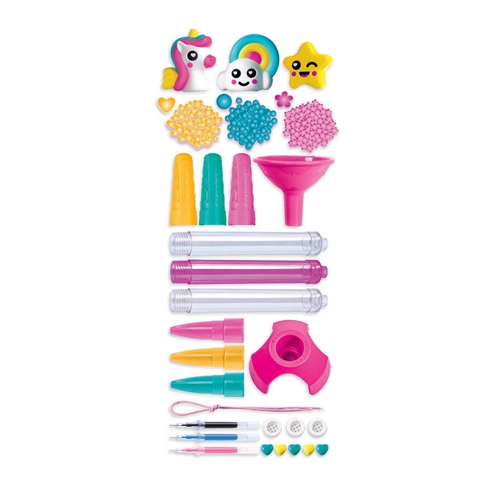Clementoni IDEA Create your Pens: Fantasy - Kit di attività manuali per bambini, 6 anni e oltre, assembla e personalizza 3 penne uniche con inchiostri colorati