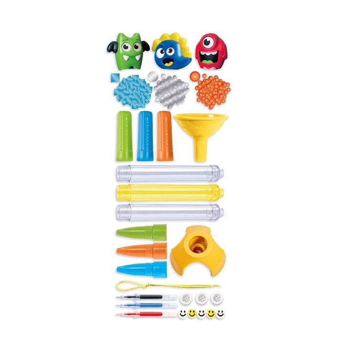 Clementoni Idea - Create Your Pens: Monster, Kit Creativo per Personalizzare 3 Penne con Inchiostri Colorati e Accessori, Età 6