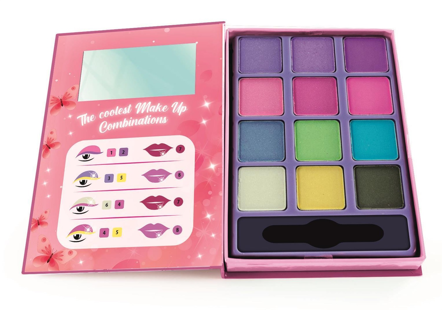 CLEMENTONI S.P.A. Crazy Chic Mini Palette Ombretti e Gloss Labiali - Kit Makeup Sicuro e Portatile per Bambine