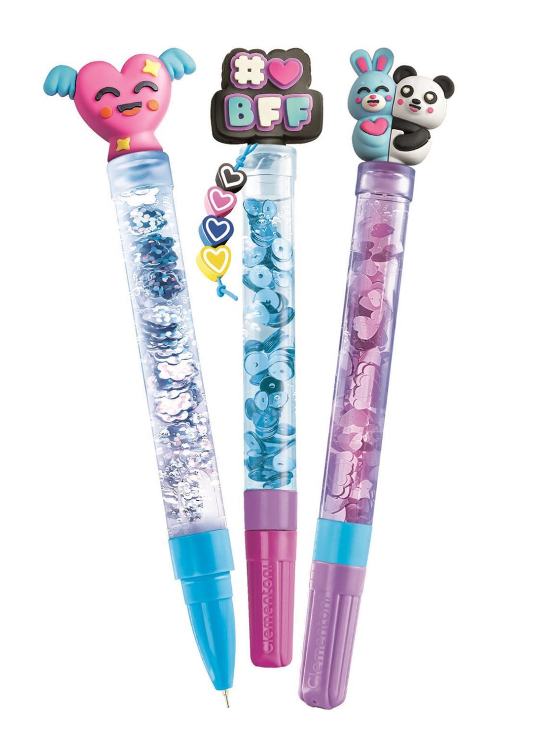 Clementoni 18872 Create Your Pens: Best Friends Forever - Kit Creativo per Bambini 6 Anni con 3 Penne Personalizzabili e Inchiostri
