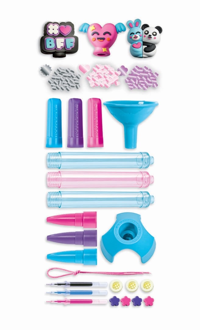 Clementoni 18872 Create Your Pens: Best Friends Forever - Kit Creativo per Bambini 6 Anni con 3 Penne Personalizzabili e Inchiostri