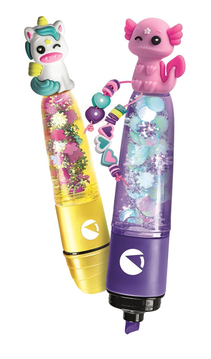 Clementoni 18874 Create Your Highlighters: Trendy Animals - Kit Creativo con 2 Evidenziatori Personalizzabili e Accessori per Bambini 6 Anni