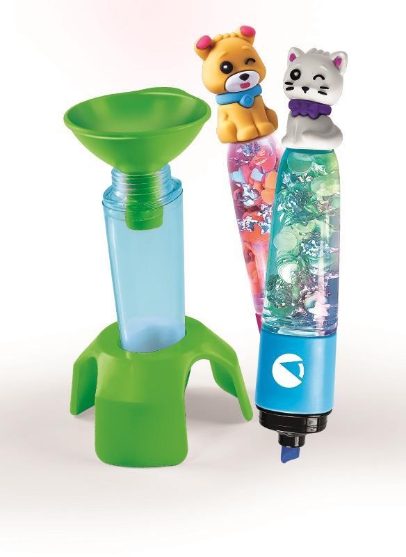 Clementoni Idea Create Your Highlighters Sweet Pets - Kit Creativo per Bambini 6 Anni con 3 Evidenziatori Personalizzabili e Accessori