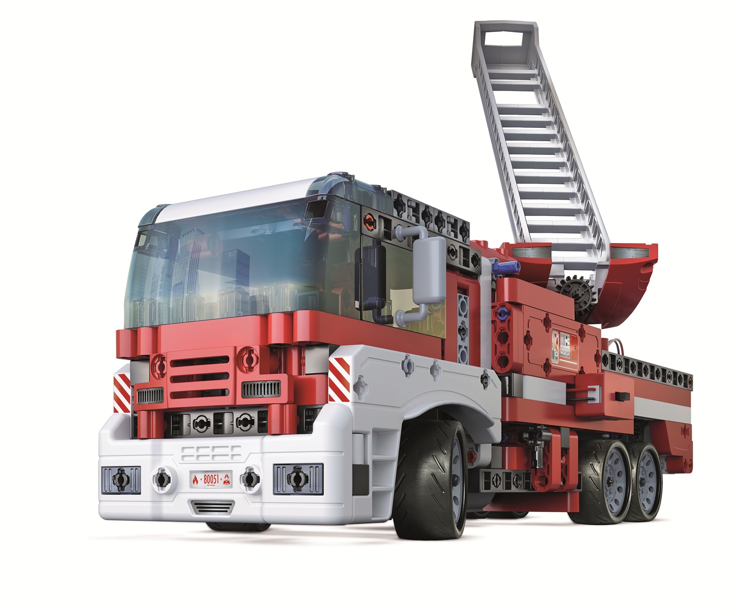 Clementoni 19181 Scienza e Gioco Build - Camion dei Pompieri Motorizzato con 4 Modelli da Costruire, Set di Costruzioni per Bambini 8 Anni