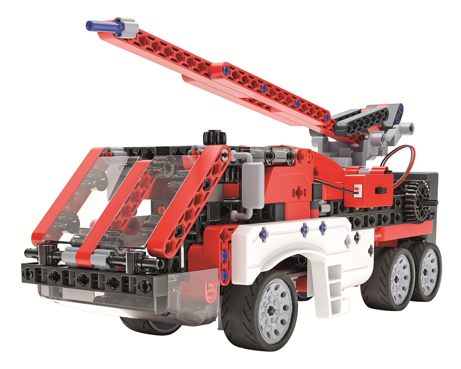 Clementoni 19181 Scienza e Gioco Build - Camion dei Pompieri Motorizzato con 4 Modelli da Costruire, Set di Costruzioni per Bambini 8 Anni