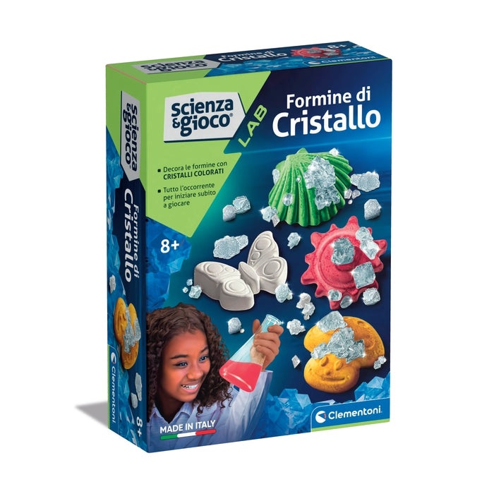 Clementoni Laboratorio Cristalli - Kit di Esperimenti Scientifici per Creare Cristalli Luminosi e Colorati, Formato Pocket, Adatto per Bambini 8 Anni, Versione Italiana, Made in Italy