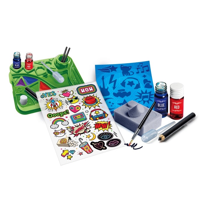 Clementoni Scienza e Gioco Fun Pop - Kit di Tatuaggi Temporanei per Bambini, Laboratorio Scientifico, 8 Anni, Made in Italy, Multicolore