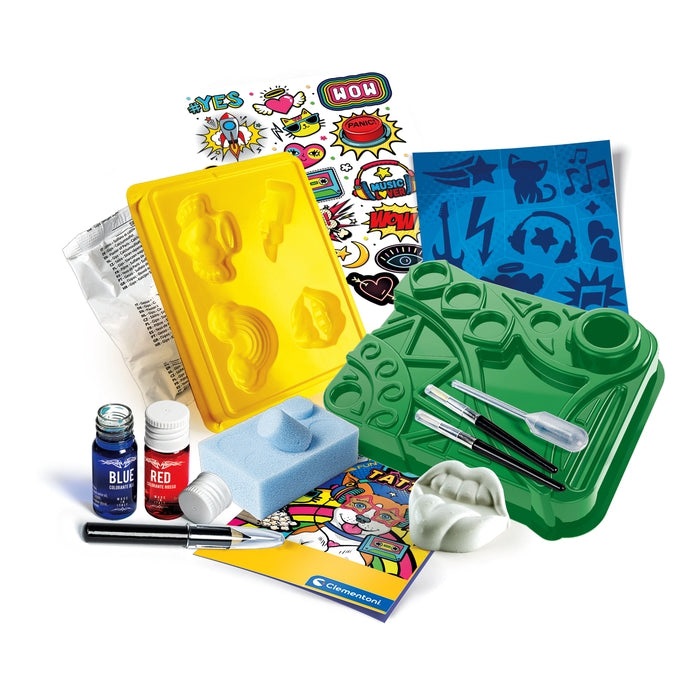 Clementoni Scienza e Gioco Fun Pop - Kit di Tatuaggi Temporanei per Bambini, Laboratorio Scientifico, 8 Anni, Made in Italy, Multicolore