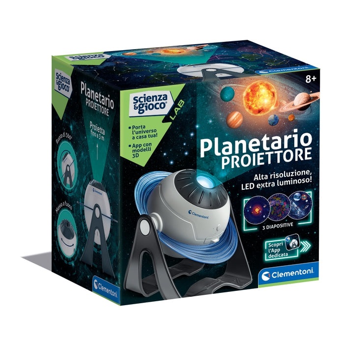 Clementoni Scienza e Gioco Lab - Planetario Proiettore delle Stelle Animato 3D, Gioco Scientifico per Bambini 8 Anni, Scopri il Sistema Solare e le Costellazioni, Made in Italy, Lingua Italiana, 19338