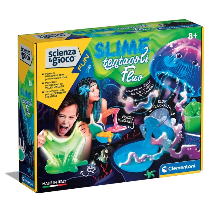 Clementoni Slime Tentacoli Fluo - Giocattolo e Kit di Scienza per Bambini