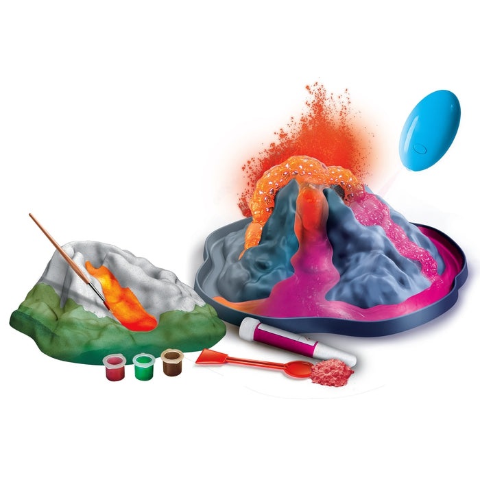 Clementoni Vulcani e Super Eruzioni - Gioco Scientifico Personalizzabile con Eruzioni Fluorescenti per Bambini 8 Anni