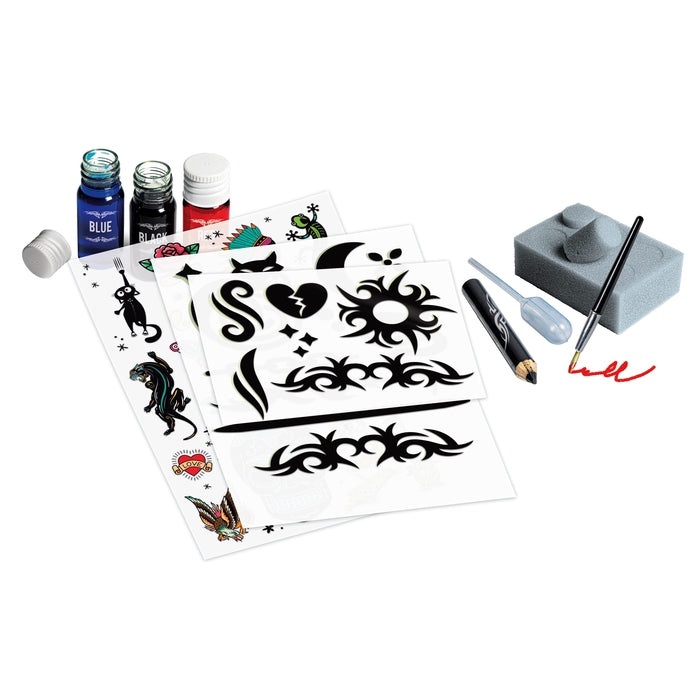 Clementoni Tattoo Art - Kit per Creare Tatuaggi Temporanei, Laboratorio Creativo per Bambini 8 Anni, Made in Italy