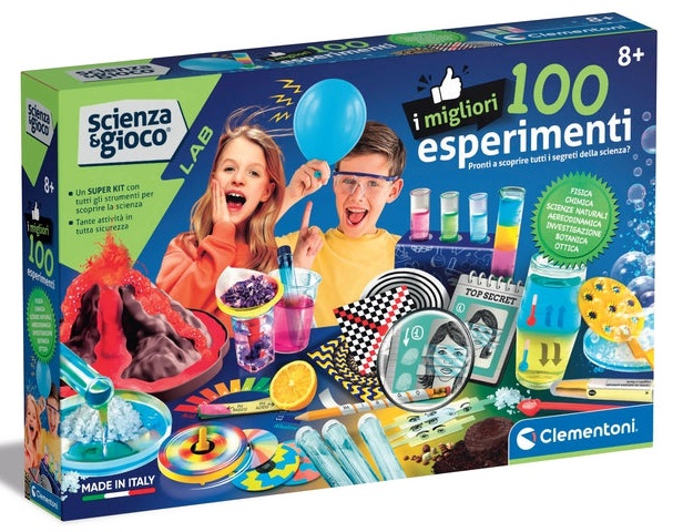 Clementoni Scienza e Gioco Lab - Laboratorio di Scienze con oltre 100 Esperimenti per Bambini 8 Anni, Chimica, Fisica, Botanica, Made in Italy