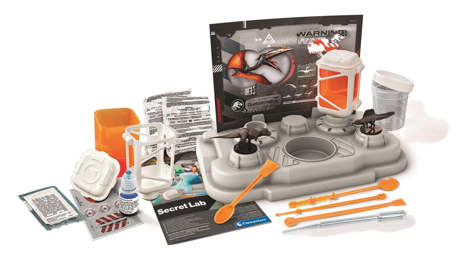 Clementoni Jurassic World Secret Lab - Kit Scientifico con Dinosauri Illuminati e Creazione di Slime per Bambini 8
