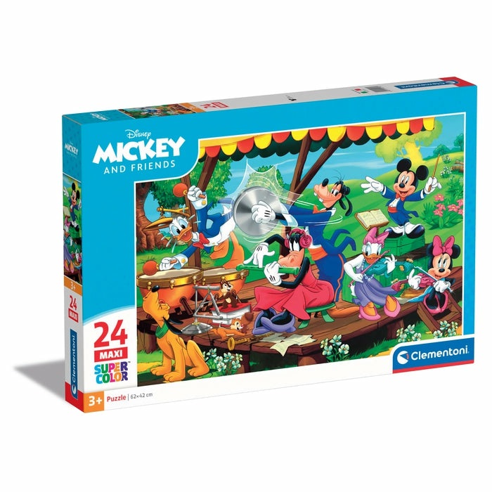 Clementoni Supercolor 24218 Puzzle Maxi 24 Pezzi Mickey Mouse e Friends - Made in Italy, per Bambini 3 Anni