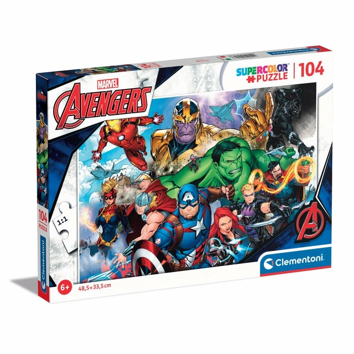Clementoni Supercolor Puzzle Marvel Avengers - 104 pezzi - Dimensioni 48,5 x 33,5 cm - Made in Italy - Età 6 anni