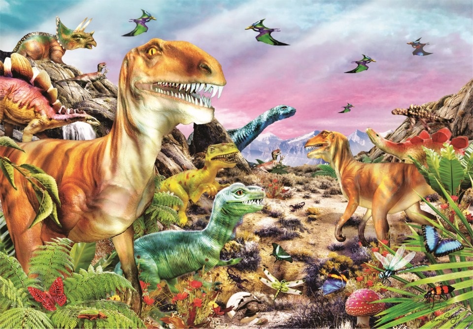 Clementoni Puzzle Dinosauri - 104 Pezzi - Puzzle per Bambini 6 Anni - Illustrazione Colorata Made in Italy